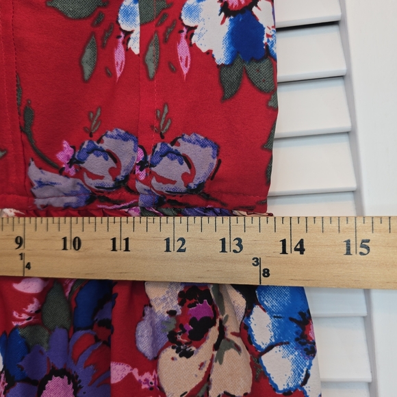 BAND OF GYPSIES Floral Maxi Dress Red Women Medium Boho Cottagecore Summer Retro - Picture 12 of 13